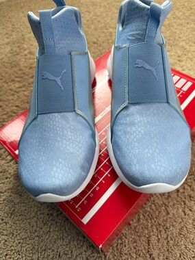 Puma Women's Lavender Slip-On Sneakers with White Soles